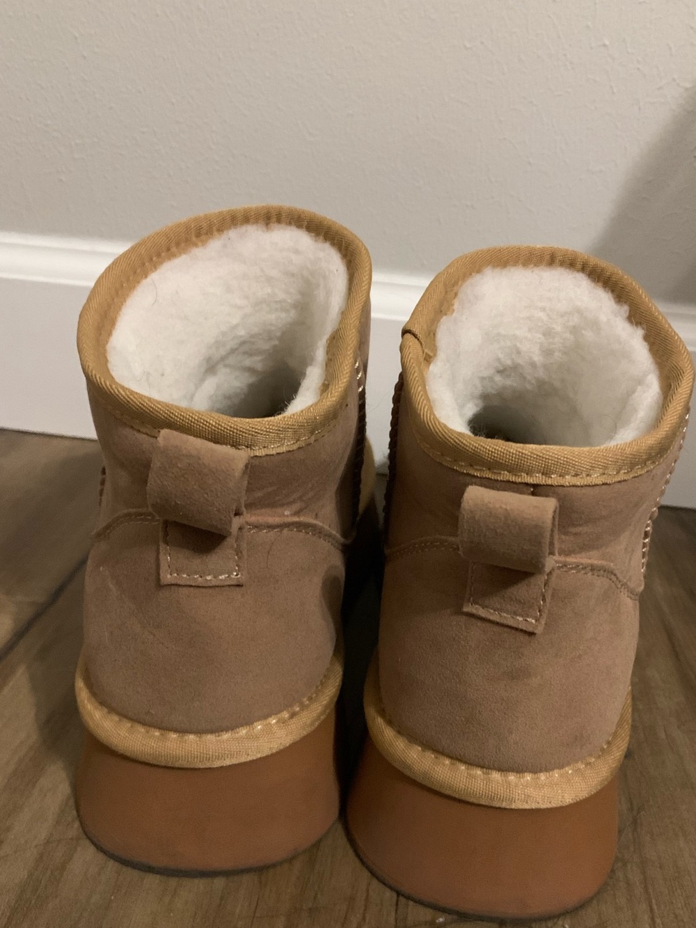 Tan Suede Winter Boots with Fleece Lining
